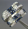 LARGE 1.99CT DIAMOND & AAA SAPPHIRE 18KT WHITE GOLD STACKABLE MULTI ROW FUN RING