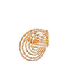ESTATE LARGE 2.23CT DIAMOND 18KT YELLOW GOLD MULTI ROW LOVE KNOT MULT SWIRL RING