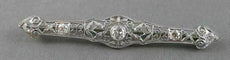 ANTIQUE 1.60CTW OLD MINE CUT DIAMOND PLATINUM OPEN FILIGREE PIN BROOCH F/G #2121