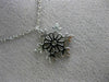 ESTATE .16CT DIAMOND 14KT WHITE GOLD 3D SNOWFLAKE FLOATING LOVE PENDANT