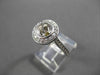 ESTATE .30CT DIAMOND 14K WHITE GOLD HALO BEZEL SEMI MOUNT ENGAGEMENT RING #19230