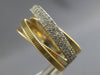 ESTATE WIDE .48CT DIAMOND 14KT 2 TONE GOLD MULTI ROW CRISS CROSS WOVEN LOVE RING