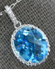3.07CT DIAMOND & AAA BLUE TOPAZ 14KT WHITE GOLD 3D CLASSIC OVAL & ROUND PENDANT