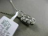 ESTATE 1.08CT ROUND DIAMOND 18KT WHITE GOLD 3D RECTANGULAR HALO FLOATING PENDANT