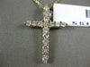 ESTATE LARGE .70CT DIAMOND 14KT YELLOW GOLD 3D CLASSIC CROSS FLOATING PENDANT