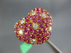 ESTATE LARGE 8.0CT DIAMOND & AAA PINK SAPPHIRE 18KT YELLOW GOLD PUFF HEART RING