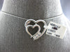 .25CT DIAMOND 14K WHITE GOLD 3D 3 STONE PAST PRESENT FUTURE DOUBLE HEART PENDANT