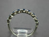 ESTATE .60CT AAA SAPPHIRE 14KT WHITE GOLD 3D 9 STONE WEDDING ANNIVERSARY RING