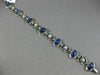 ANTIQUE LARGE 15.0CT DIAMOND & AAA CABOCHON SAPPHIRE PLATINUM 3D TENNIS BRACELET