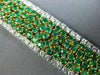 ESTATE LARGE 8.08CT DIAMOND & AAA EMERALD 18KT TWO TONE GOLD 3D TENNIS BRACELET