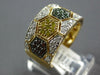 ESTATE WIDE 1.36CT MULTI COLOR DIAMOND 14KT YELLOW GOLD HEXAGON FUN RING