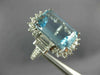 EXTRA LARGE 10.99CT DIAMOND & AAA AQUAMARINE 14KT WHITE GOLD ENGAGEMENT RING