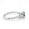 .72CT DIAMOND & AAA EMERALD 18KT WHITE GOLD EMERALD CUT & ROUND ENGAGEMENT RING