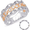 WIDE .66CT DIAMOND 14KT WHITE & ROSE GOLD 3D MULTI ROW INFINITY ANNIVERSARY RING
