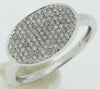 ESTATE .22CT DIAMOND 14KT WHITE GOLD 3D CLUSTER OVAL CLASSIC FUN RING