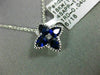 ESTATE 1.04CT DIAMOND & AAA SAPPHIRE 18K WHITE GOLD FLOWER STAR MILGRAIN PENDANT