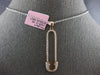 ESTATE LARGE .58CT DIAMOND 14KT ROSE GOLD SAFETY PIN FUN LOVE FLOATING NECKLACE