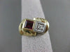 ANTIQUE .95CT OLD MINE DIAMOND & RUBELLITE 14K 2 TONE GOLD SWIRL MENS RING 19295