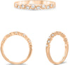 .28CT DIAMOND 14K ROSE GOLD ROUND FILIGREE FLORAL SEMI ETERNITY ANNIVERSARY RING