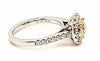 1.52CT WHITE & FANCY YELLOW DIAMOND 18KT 2 TONE GOLD ROUND HALO ENGAGEMENT RING