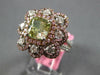 LARGE GIA 3.42CT WHITE PINK & GREEN DIAMOND 18KT 2 TONE GOLD 3D ENGAGEMENT RING