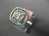 WIDE .78CT DIAMOND 18KT WHITE GOLD 3D ROUND & ASSHER SQUARE HALO ENGAGEMENT RING