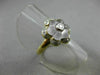 ANTIQUE WIDE .20CT DIAMOND & AAA WHITE QUARTZ 18K 2 TONE GOLD FLOWER RING #21715