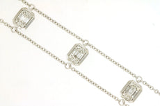 .35CT DIAMOND 14KT WHITE GOLD ROUND & BAGUETTE INVISIBLE OCTAGON LOVE BRACELET