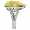 LARGE 3.22CT WHITE & FANCY YELLOW DIAMOND 18KT 2 TONE GOLD MULTI SHAPE FUN RING