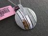 ESTATE LARGE 1.13CT DIAMOND 18K WHITE GOLD PRINCESS & ROUND CIRCULAR FUN PENDANT
