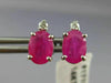 ESTATE 1.55CT DIAMOND & AAA RUBY 14KT WHITE GOLD 3D CLASSIC STUD EARRINGS #17188