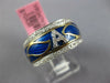 .61CT DIAMOND & BLUE ENAMEL 18KT WHITE GOLD A INITIAL MULTI LEAF ETERNITY RING