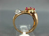 ANTIQUE WIDE .70CT OLD MINE DIAMOND & AAA RUBY 14KT WHITE & ROSE GOLD RING #757