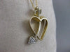 ESTATE DIAMOND 14K 2 TONE GOLD SHOOTING HEART ARROW PENDANT + CHAIN #23MMx15MM