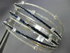 ESTATE WIDE 8.34CT DIAMOND & SAPPHIRE 14K WHITE GOLD CRISS CROSS BANGLE BRACELET