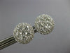 ESTATE LARGE 1.13CT DIAMOND 18KT WHITE GOLD 3D CLUSTER FLOWER HALO STUD EARRINGS
