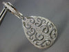 LARGE 1.03CT DIAMOND 18KT WHITE GOLD 3D TEAR DROP FLEUR DE LIS HANGING EARRINGS