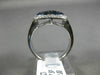 ESTATE LARGE DIAMOND & AAA SAPPHIRE 14KT WHITE GOLD 3D CLASSIC CLUSTER HALO RING