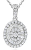 ESTATE .51CT DIAMOND 14K WHITE GOLD ROUND & BAGUETTE FLOWER FUN FLOATING PENDANT