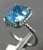 ESTATE 3.15CT DIAMOND & AAA BLUE TOPAZ 14KT WHITE GOLD CUSHION & ROUND FUN RING