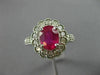 LARGE 2.25CT DIAMOND & AAA OVAL RUBY 14KT WHITE GOLD 3D FILIGREE ENGAGEMENT RING