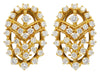 ESTATE 5.0CT DIAMOND 18KT YELLOW GOLD 3D FILIGREE OVAL CLIP ON EARRINGS