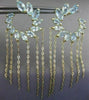 ESTATE LARGE 10CT AAA BLUE TOPAZ 14K YELLOW GOLD FLOWER JOURNEY HANGING EARRINGS