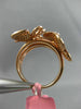 ESTATE LARGE .74CT WHITE & PINK DIAMOND 18KT WHITE & ROSE GOLD 3D BUTTERFLY RING