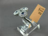 ESTATE WIDE .69CT DIAMOND & AAA SAPPHIRE 14KT WHITE GOLD TRIANGULAR CIRCLE RING
