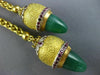 ANTIQUE LARGE & LONG 3.90CT DIAMOND & RUBY & JADE 18K 2TONE GOLD LARIAT NECKLACE
