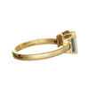 1.11CT AAA AQUAMARINE 18KT YELLOW GOLD 3D EMERALD CUT 3 STONE ANNIVERSARY RING