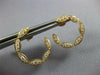 ESTATE .62CT DIAMOND 18KT YELLOW GOLD MULTI LEAF SIDEWAYS HOOP HANGING EARRINGS
