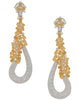 EXTRA LARGE 15.82CT WHITE & FANCY YELLOW DIAMOND 18K WHITE GOLD HANGING EARRINGS