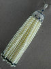 LONG 2.25CT DIAMOND AAA SAPPHIRE & SOUTH SEA PEARL 18K WHITE GOLD TASSEL PENDANT